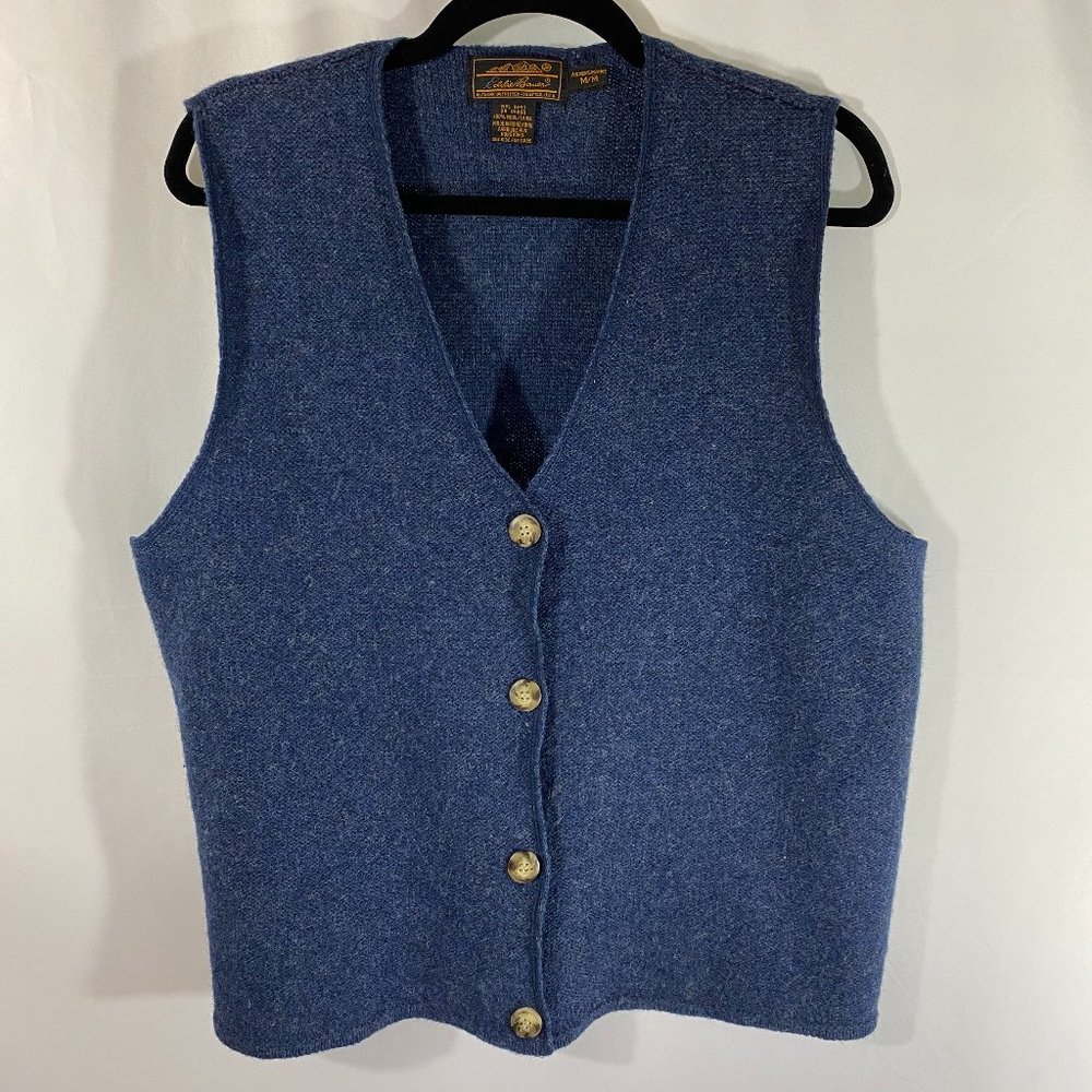 Eddie Bauer Women's Navy Blue Wool Vest